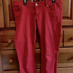 Express red size 12 capri jean leggings